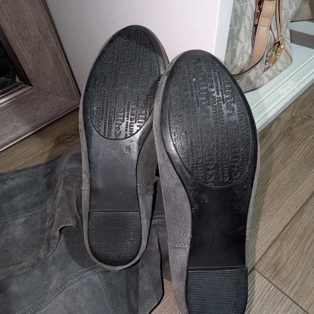 Chinese Laundry Gray Over the Knee Suede Boots